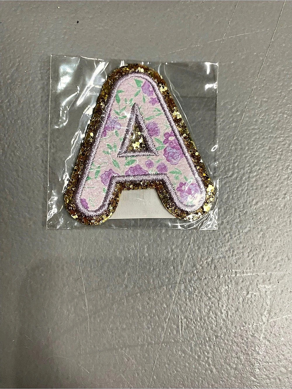 Stoney Clover Lane Floral Letter A Iron-On Patch Pink Purple NWT